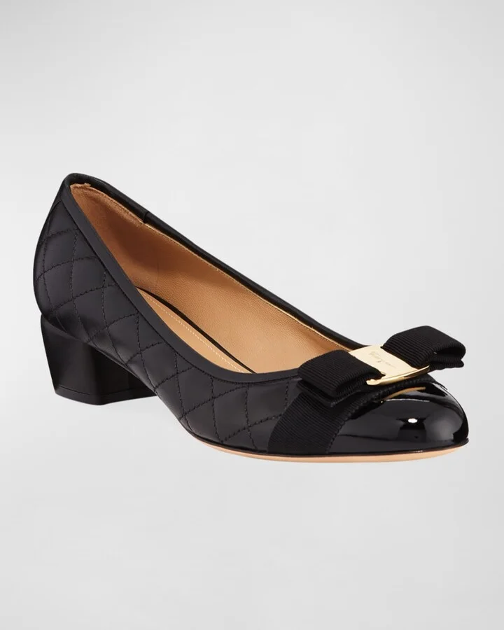 Vara Quilted Bow Ballet Pumps - Image 3
