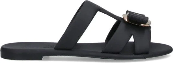 Vara" Slide Sandals - Black