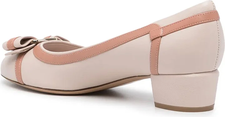 Vara stripe low-heel leather pumps - Image 3