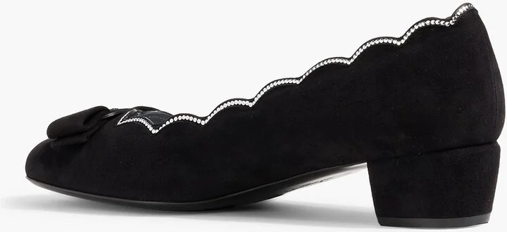 Vara studded scalloped suede pumps - Image 3