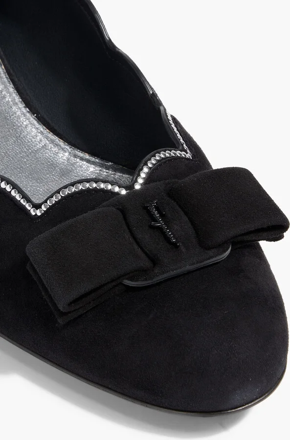 Vara studded scalloped suede pumps - Image 4