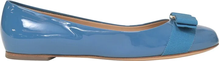 Varina Bow Ballet in Blue Patent Leather