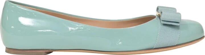 Varina Bow Ballet in Light Blue Patent Leather