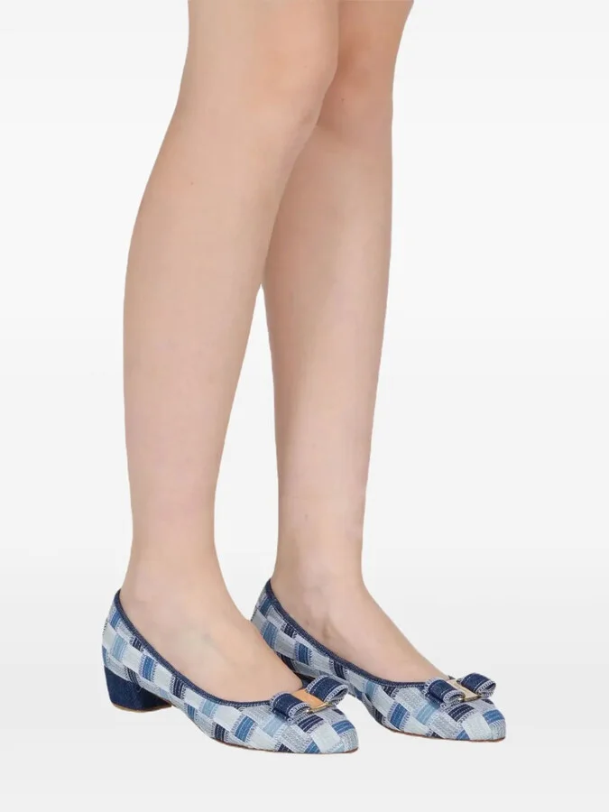 Varina checked block-heel pumps - Image 5