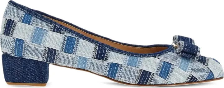 Varina checked block-heel pumps