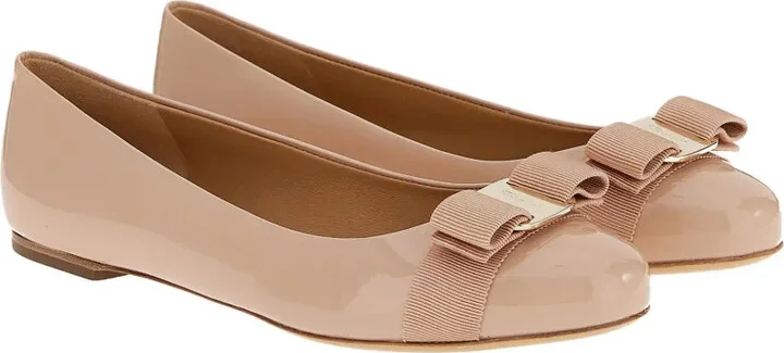 Varina patent bow-detail ballet flats - Image 2