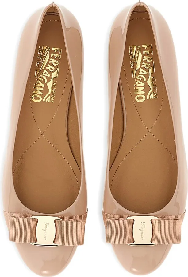 Varina patent bow-detail ballet flats - Image 4