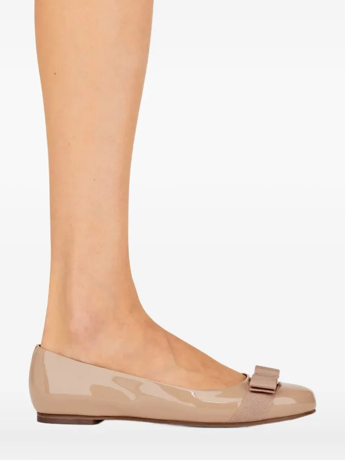 Varina patent bow-detail ballet flats - Image 5