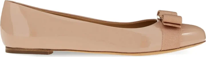 Varina patent bow-detail ballet flats