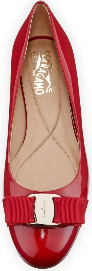 Varina Patent Leather Bow Ballerina Flats - Image 2