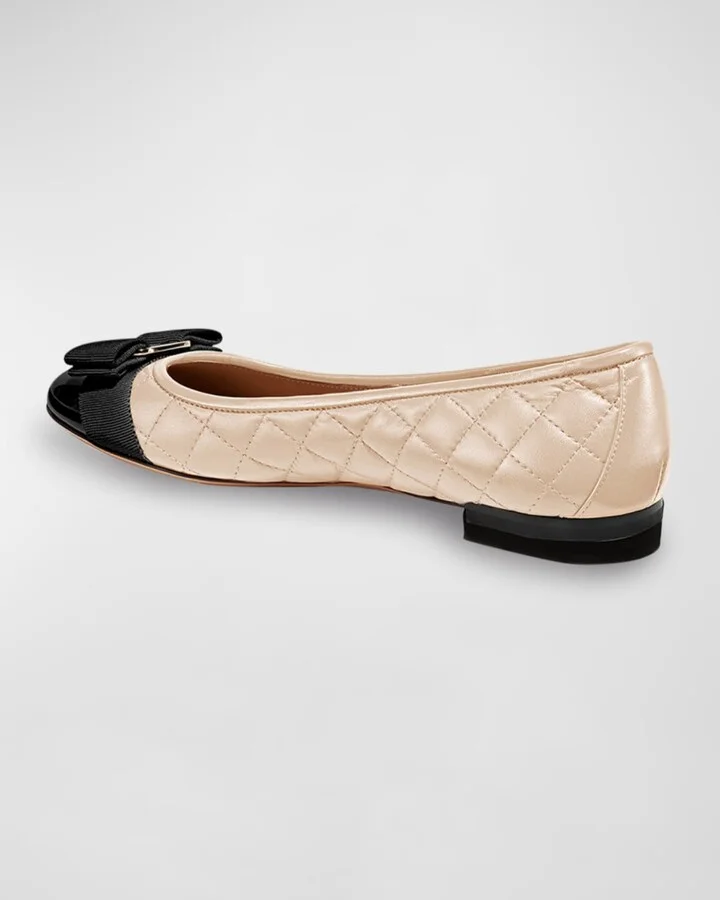 Varina Quilted Bow Ballerina Flats - Image 2