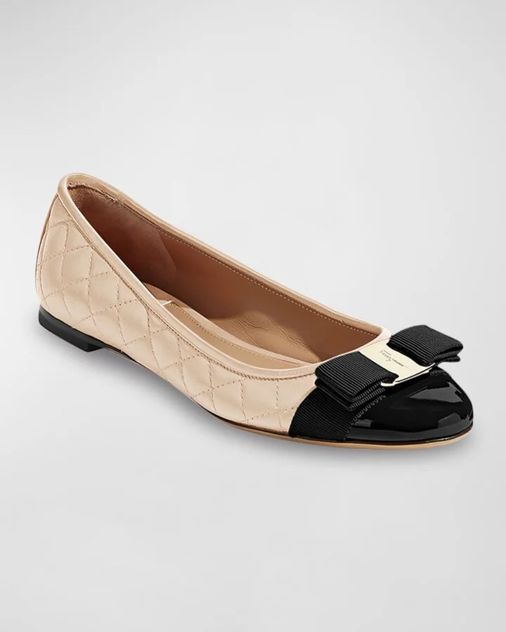 Varina Quilted Bow Ballerina Flats - Image 3