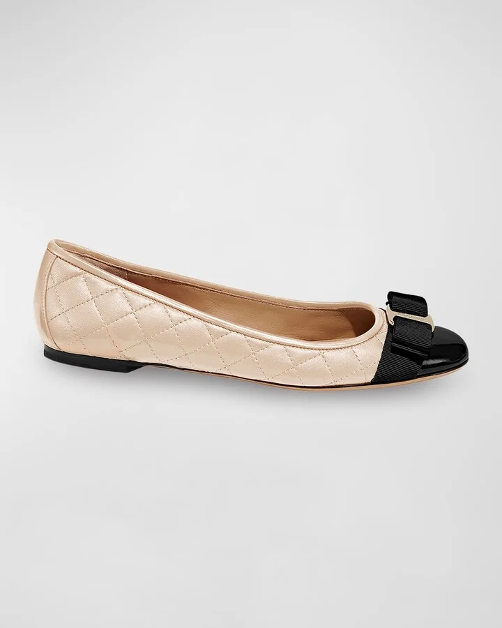 Varina Quilted Bow Ballerina Flats