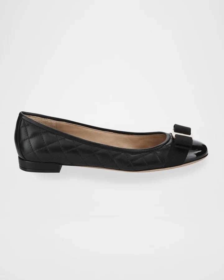 Varina Quilted Bow Ballet Flats - Image 2