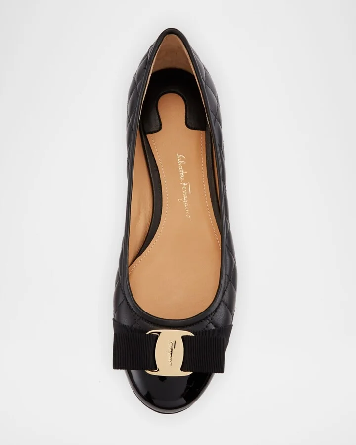 Varina Quilted Bow Ballet Flats - Image 3