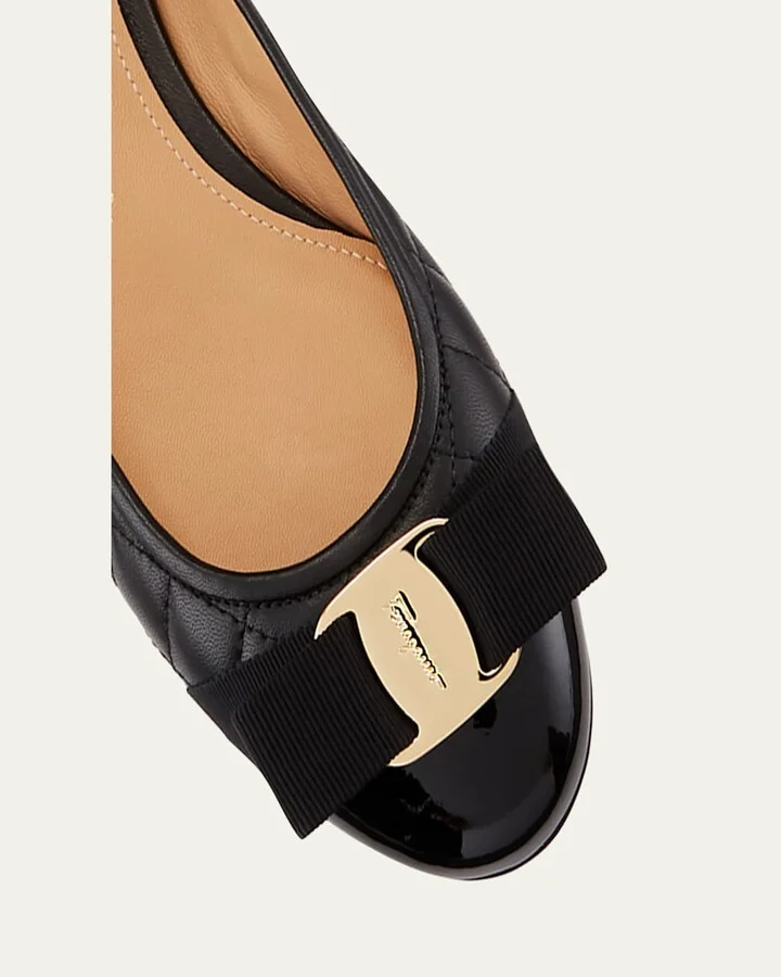 Varina Quilted Bow Ballet Flats - Image 2
