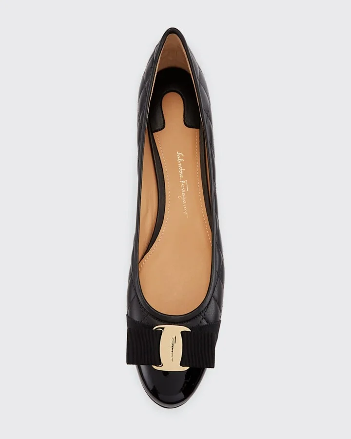 Varina Quilted Bow Ballet Flats - Image 3