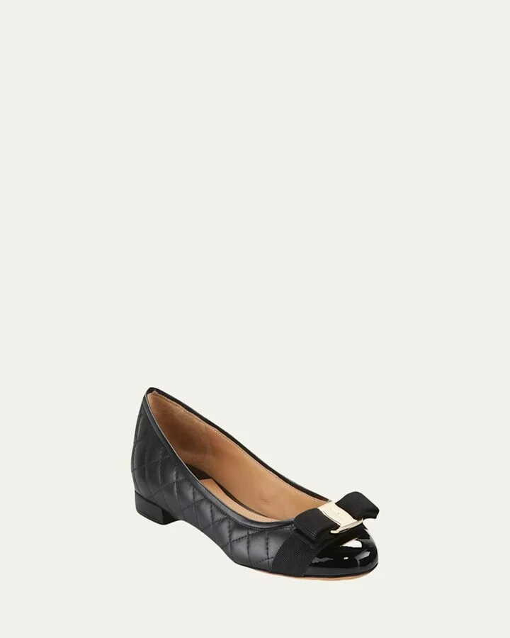 Varina Quilted Bow Ballet Flats - Image 4