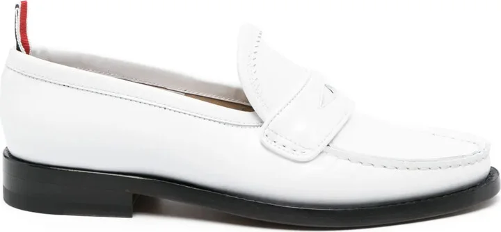Varsity leather penny loafers