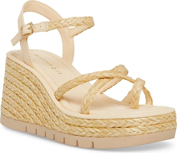 Vault Womens Faux Leather Wedge Sandals