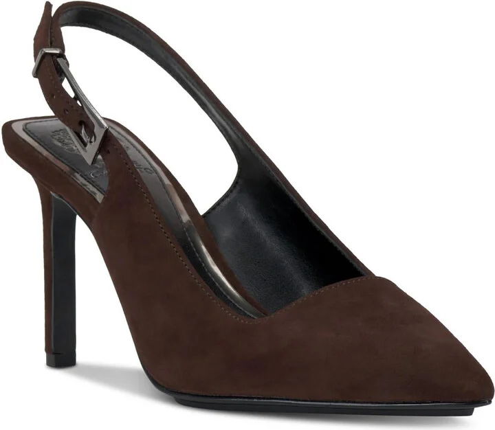 VCBRENDIE Womens Adjustable Suede Slingback Heels