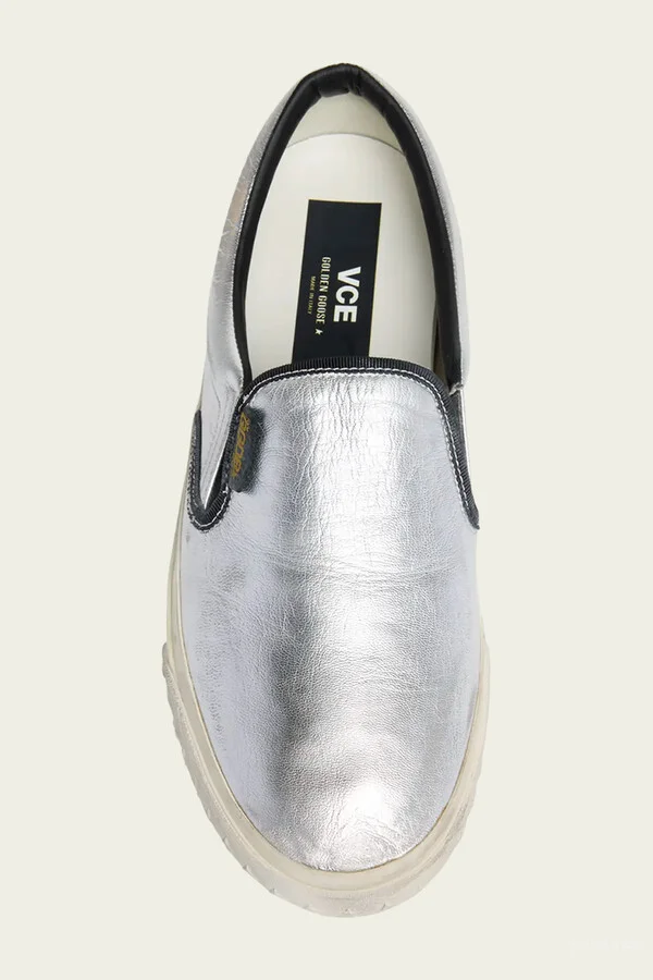 VCE Laminated Leather Sneaker in Silver Black - Image 3