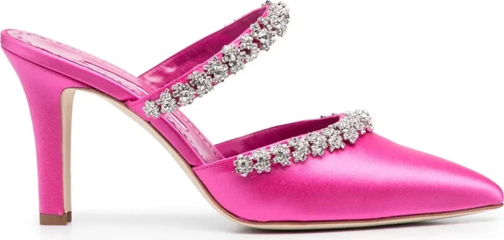 Vedadamu 80mm crystal-embellished mules