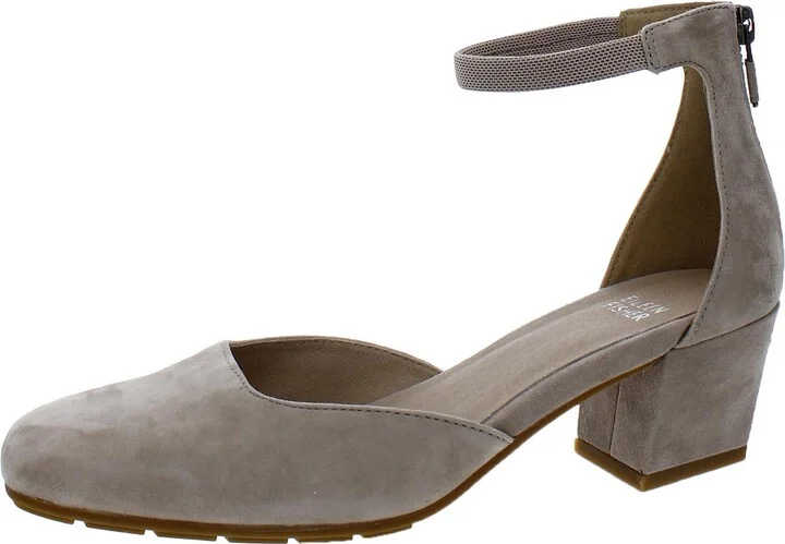 Veery Womens Suede Square Toe Block Heels