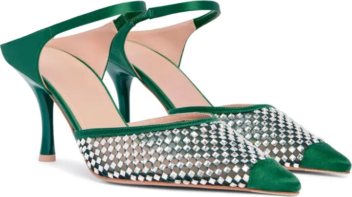 Vega 70mm crystal-embellished mules - Image 2