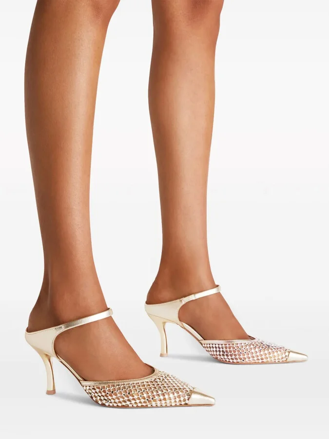 Vega 70mm crystal-embellished mules - Image 5