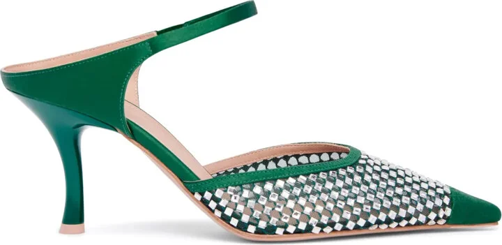 Vega 70mm crystal-embellished mules