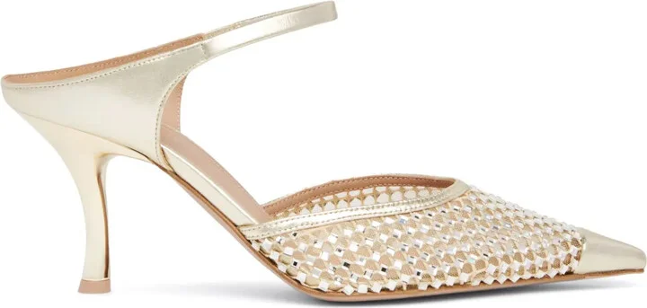 Vega 70mm crystal-embellished mules