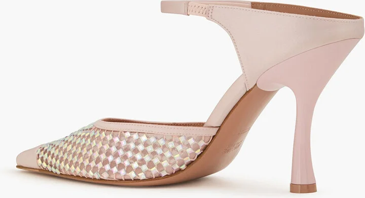 Vega 90 embellished satin and mesh mules - Image 3