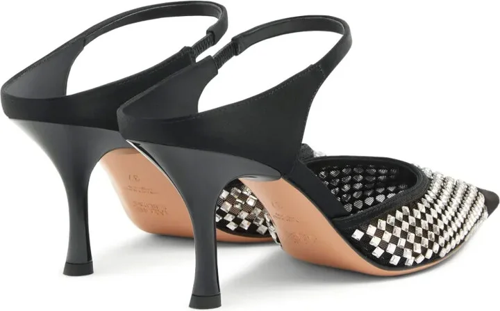 Vega crystal-embellished satin mules - Image 3