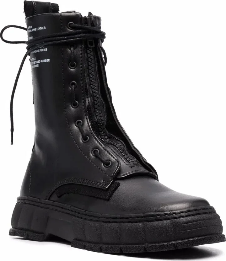 Vegan Leather Combat Boots - Image 2