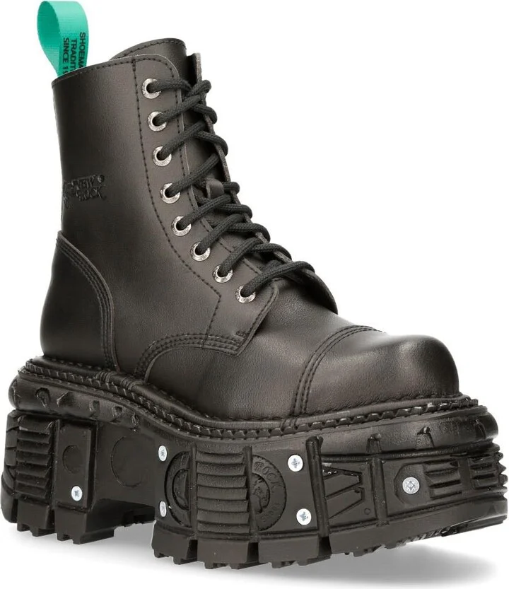 Vegan Leather Combat Platform Boots- TANKMILI083C-V2