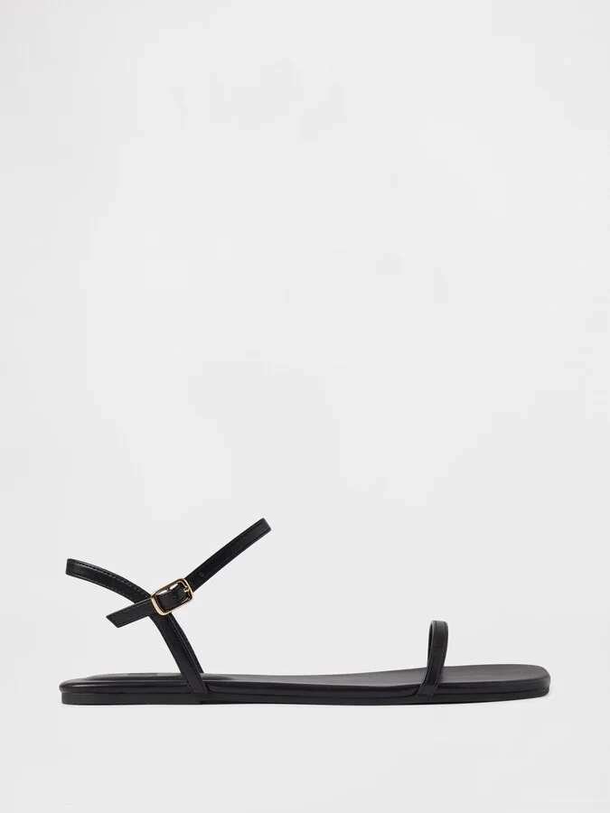 Vegan-Leather Strappy Sandals