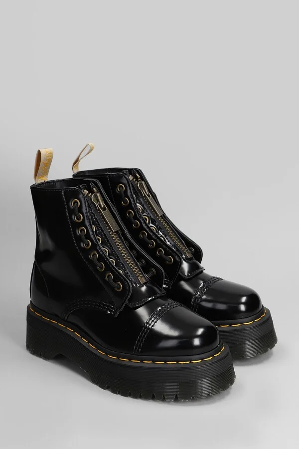 Vegan Sinclair Combat Boots In Black Synthetic - Image 2