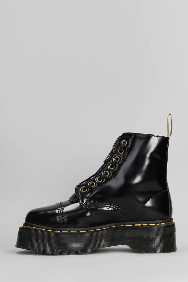 Vegan Sinclair Combat Boots In Black Synthetic - Image 3