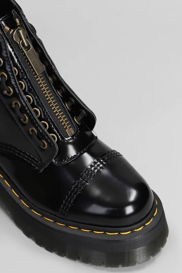 Vegan Sinclair Combat Boots In Black Synthetic - Image 5