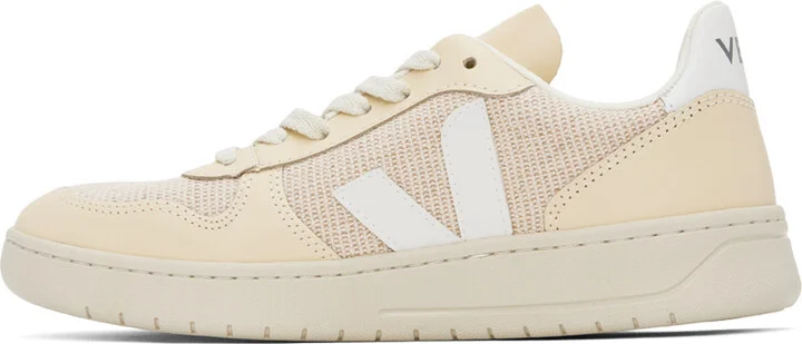 VEJA Beige V-10 J-Mesh Sneakers - Image 3