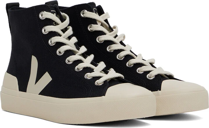 VEJA Black & Off-White Wata II Canvas Sneakers - Image 4