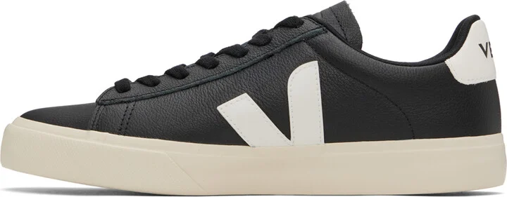 VEJA Black & White Campo ChromeFree Leather Sneakers - Image 3