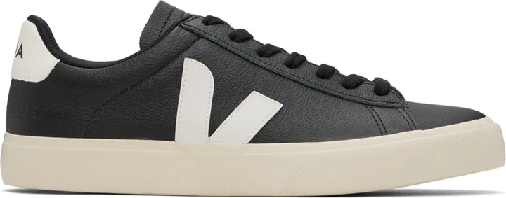 VEJA Black & White Campo ChromeFree Leather Sneakers