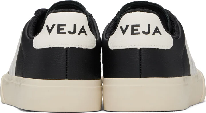 VEJA Black & White Campo Leather Sneakers - Image 2