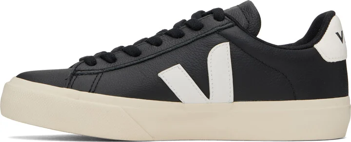 VEJA Black & White Campo Leather Sneakers - Image 3