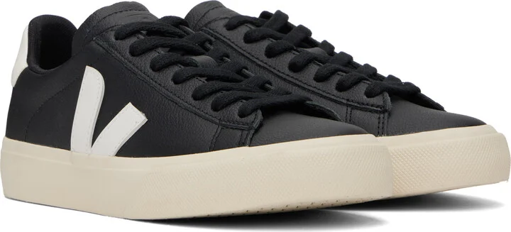VEJA Black & White Campo Leather Sneakers - Image 4