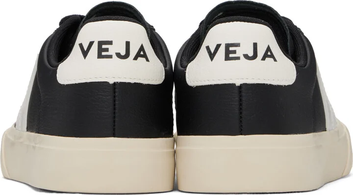 VEJA Black & White Campo Leather Sneakers - Image 2