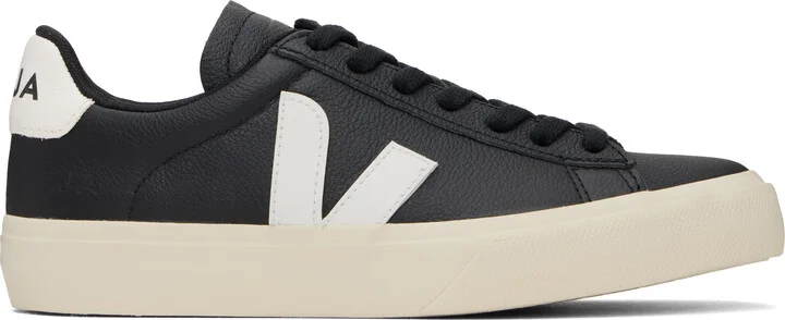 VEJA Black & White Campo Leather Sneakers