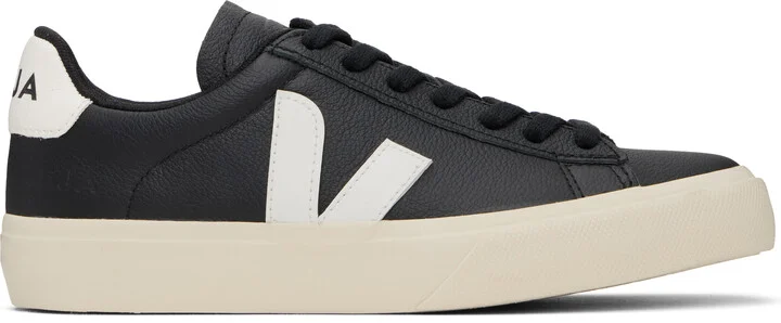 VEJA Black & White Campo Leather Sneakers